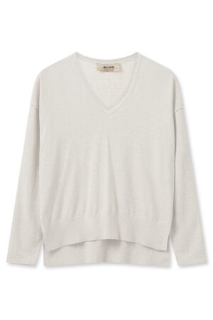 Mos Mosh MMTani V-neck Knit 180 Ecru Mos Mosh MMTani V-neck Knit 180 Ecru