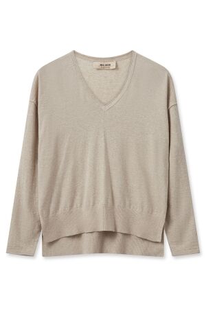 Mos Mosh MMTani V-neck Knit Cement Mos Mosh MMTani V-neck Knit Cement