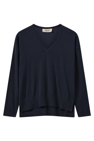 Mos Mosh MMTani V-neck Knit 468 Salute Navy Mos Mosh MMTani V-neck Knit 468 Salute Navy
