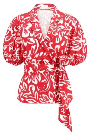 Studio Anneloes Elise flower blazer 3711 deep red/offwhite Studio Anneloes Elise flower blazer 3711 deep red/offwhite