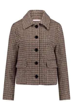 Studio Anneloes Caddy brushed check coat 8890 chocolate/black Studio Anneloes Caddy brushed check coat 8890 chocolate/black
