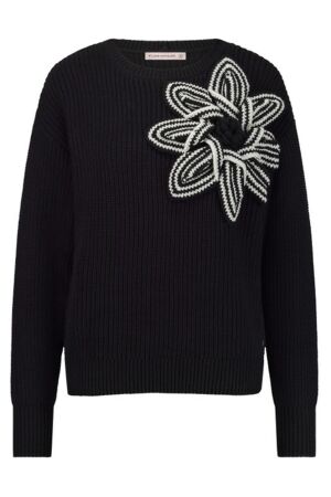 Studio Anneloes Valerie chunky flower pullover 9000 black Studio Anneloes Valerie chunky flower pullover 9000 black