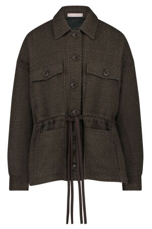 Studio Anneloes Desiree tweed jacket 8700 espresso Studio Anneloes Desiree tweed jacket 8700 espresso