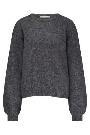 Studio Anneloes Lisette furry pullover 9500 grey melange Studio Anneloes Lisette furry pullover 9500 grey melange