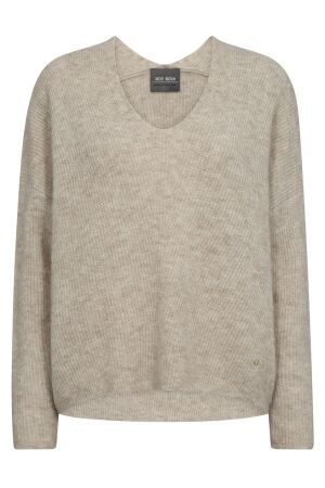 Mos Mosh MMThora V-Neck Knit 174 feather gray Mos Mosh MMThora V-Neck Knit 174 feather gray