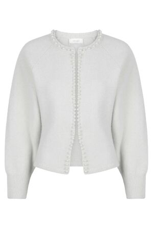 Neo Noir Lilly Pearl Knit Cardigan 103 Light Grey Melange Neo Noir Lilly Pearl Knit Cardigan 103 Light Grey Melange