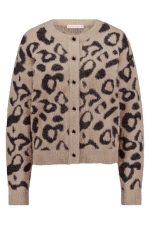 Studio Anneloes Bibi leopard mink cardigan 2290 latte/black Studio Anneloes Bibi leopard mink cardigan 2290 latte/black