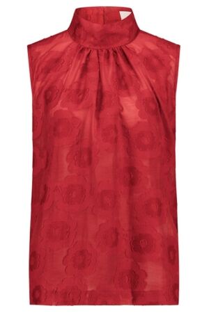 Studio Anneloes Anic flower jacquard top 3200 dark red Studio Anneloes Anic flower jacquard top 3200 dark red