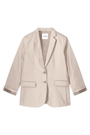 Summum Blazer tailored linen blend twill 702 Pebble beige Summum Blazer tailored linen blend twill 702 Pebble beige