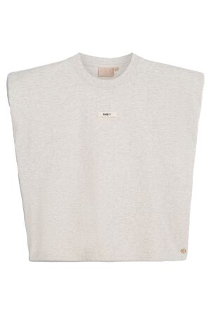 Josh V SUE T-shirt with shoulder padding 796 salt melange Josh V SUE T-shirt with shoulder padding 796 salt melange