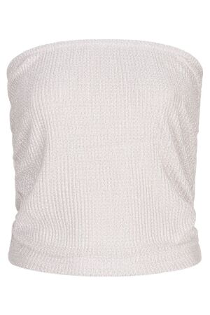 EsQualo Top bandeau plisse glitter 140 champagne EsQualo Top bandeau plisse glitter 140 champagne