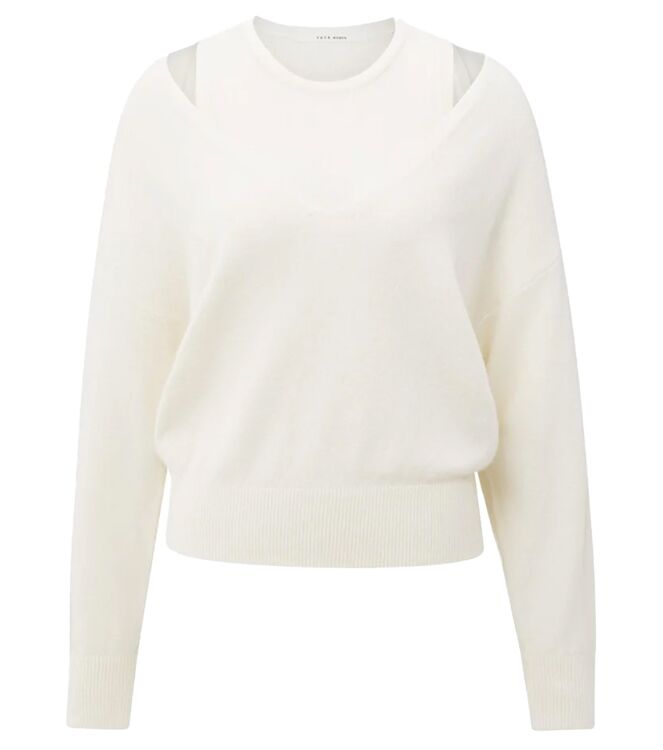 YAYA 01-000381-509 OFF WHITE KNIT MELANGE