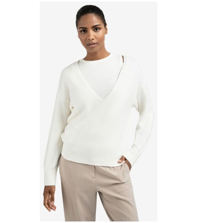 YAYA 01-000381-509 OFF WHITE KNIT MELANGE