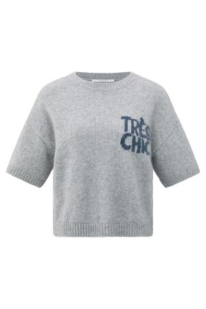 YAYA Short sleeve sweater with artw 99001 YAYA Short sleeve sweater with artw 99001