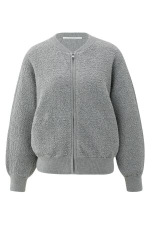 YAYA Textured knitted bomber ls 99022
