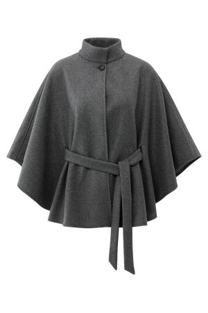 YAYA Soft woven poncho with collar 803072