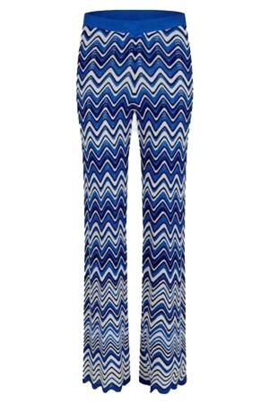 Morgan Printed knitted trousers Electric blue Morgan Printed knitted trousers Electric blue