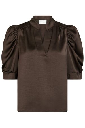 Neo Noir Roella Heavy Sateen Blouse 676 Dark Brown Neo Noir Roella Heavy Sateen Blouse 676 Dark Brown