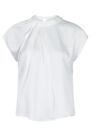 Neo Noir Fleur Drapy Satin Blouse Off white