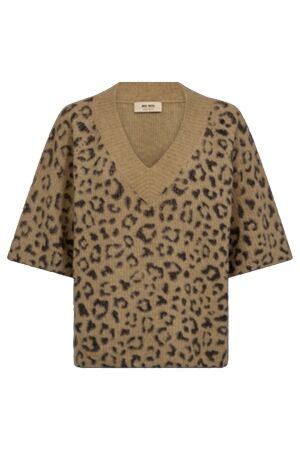 Mos Mosh MMTaci V-Neck Leo Knit 152 true camel Mos Mosh MMTaci V-Neck Leo Knit 152 true camel