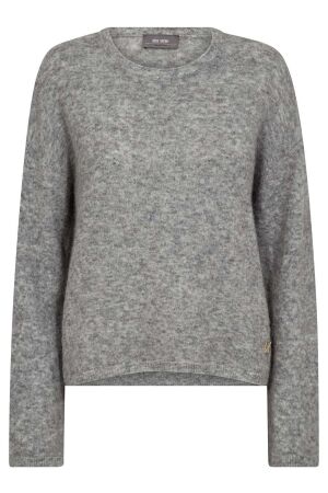 Mos Mosh MMMape O-Neck Knit 919 grey melange Mos Mosh MMMape O-Neck Knit 919 grey melange