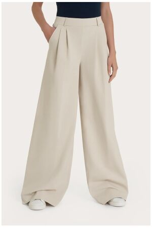 Ragno COMPACT LIGHT PANTS PALAZZO WITH POCKETS AND PINCE Champignon Ragno COMPACT LIGHT PANTS PALAZZO WITH POCKETS AND PINCE Champignon