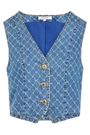 Morgan Denim sleeveless waistcoat stone wash denim