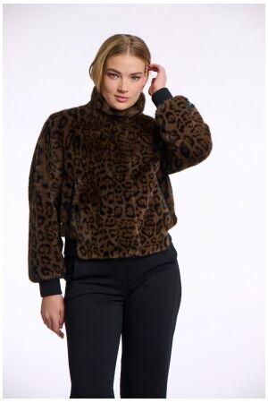 Rino & Pelle Short fake fur jacket 8980 leopard Rino & Pelle Short fake fur jacket 8980 leopard