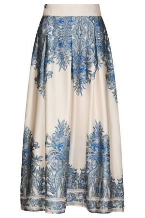 Neo Noir Lenni Paisley Border Skirt Ash blue Neo Noir Lenni Paisley Border Skirt Ash blue