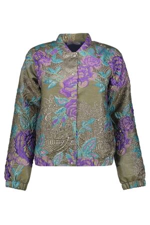 Geisha Jacket flowers lurex 530 green/purple
