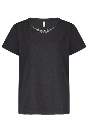 Summum T-shirt met necklace detail 860 Anthracite