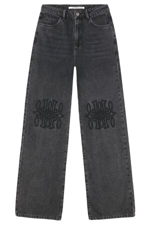 Homage Straight Leg Jeans With Knee Detail Authentic black Homage Straight Leg Jeans With Knee Detail Authentic black