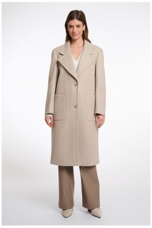 Rino & Pelle Single breasted coat 10044 birch melange Rino & Pelle Single breasted coat 10044 birch melange