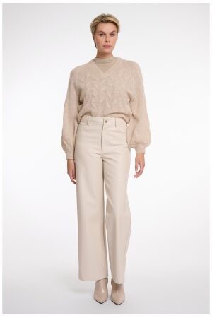 Rino & Pelle Regular length straight leg PU pants 9030 birch Rino & Pelle Regular length straight leg PU pants 9030 birch