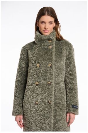 Rino & Pelle Mid long teddy coat 10867 green ash Rino & Pelle Mid long teddy coat 10867 green ash