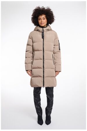 Rino & Pelle Long padded hooded coat 10868 toffee