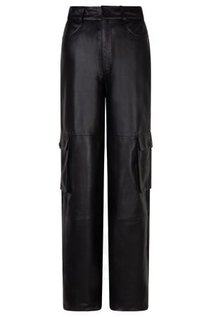 Ibana Phoeby, leren cargo broek Black