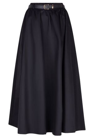 EsQualo Skirt long poplin pockets poplin 000 black EsQualo Skirt long poplin pockets poplin 000 black