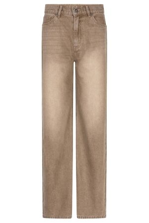 EsQualo Trousers wide leg garment dye 188 light caramel