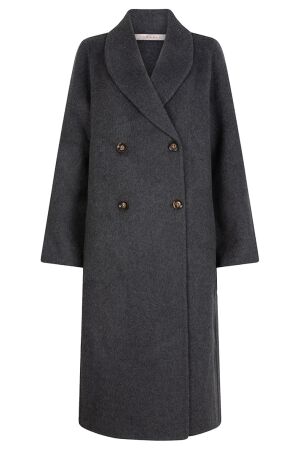 EsQualo Coat shawl collar wool 040 grey EsQualo Coat shawl collar wool 040 grey