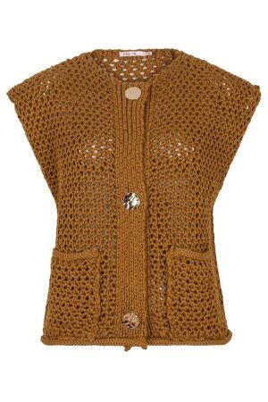 EsQualo Cardigan gilet fancy buttons 340 olive