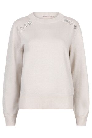 EsQualo Sweater rounded neck lurex 060 light grey