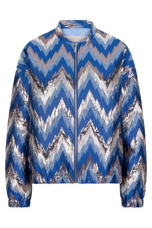 EsQualo Jacket Bomber jacquard zigzag 999 print EsQualo Jacket Bomber jacquard zigzag 999 print