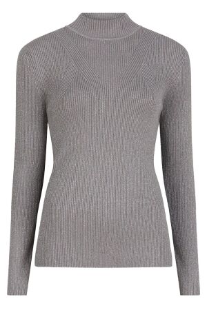 EsQualo Top col rib lurex 040 grey