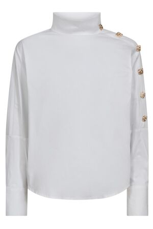 Co'Couture Sanna, Asym Button Blouse 4000 White