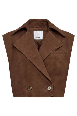 Co'Couture Sienna, Suede Crop Waistcoat 35 Suntan Co'Couture Sienna, Suede Crop Waistcoat 35 Suntan