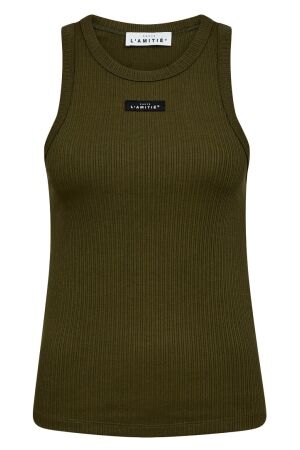 Haute L'amitié Rib Badge Tank Groen