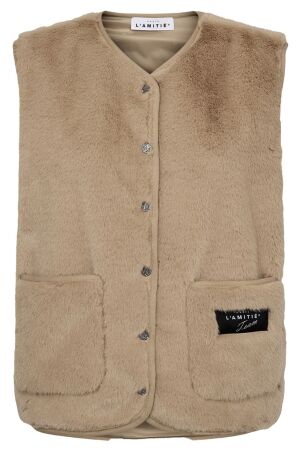 Haute L'amitié New Fur Tech Vest Beige Haute L'amitié New Fur Tech Vest Beige