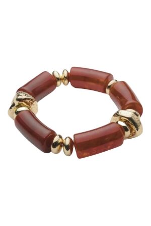 Bow 19 Luna bead bracelet color Wine red with gold
