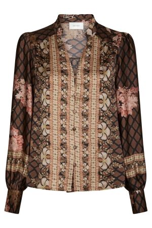 Neo Noir Massima Botanical border blouse 100 Black Neo Noir Massima Botanical border blouse 100 Black